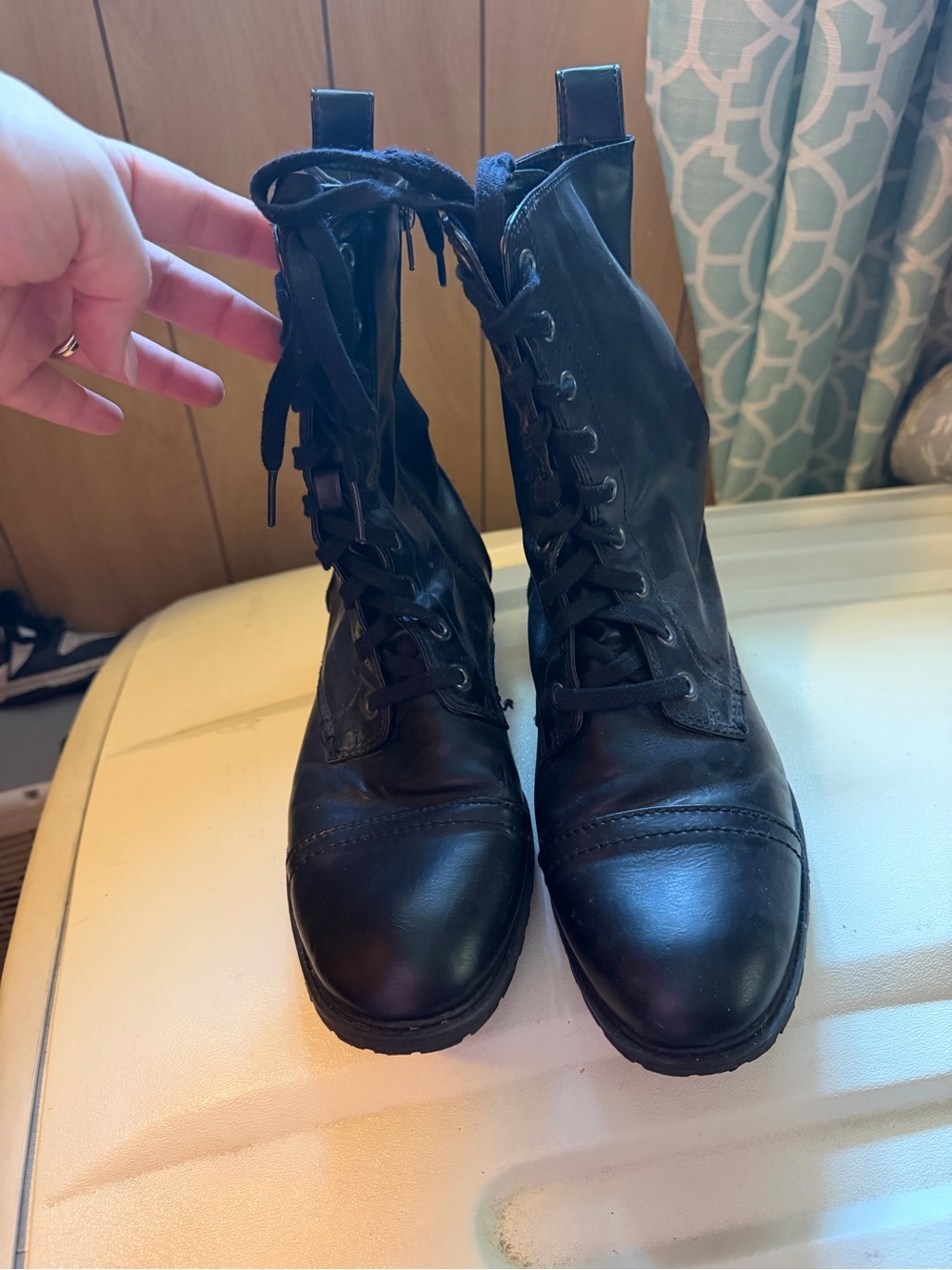 Target Black Lace-Up Combat & Moto Boots for Women